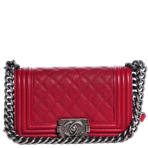 chanel boy bag red caviar|BOY CHANEL .